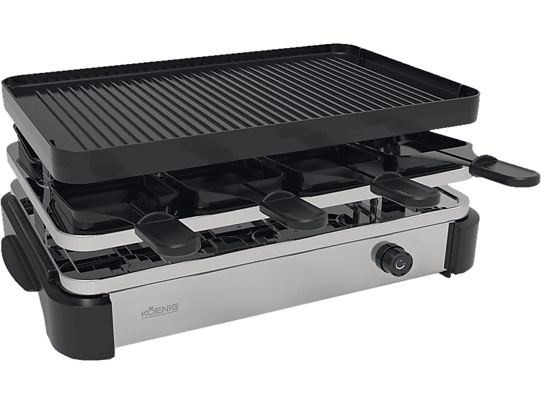 KOENIG B02246 - Raclette-Grill (Schwarz/Silber)
