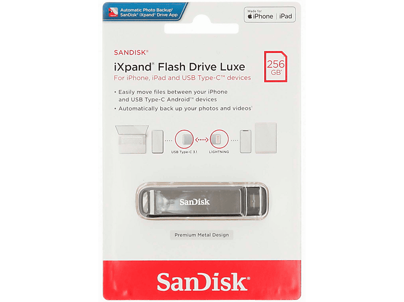 SANDISK iXpand Flash Drive Luxe 256GB Type-C/Lightning | MediaMarkt