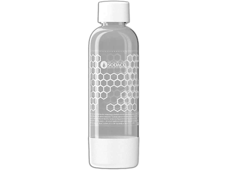 SODACO 500472 Bajonettzáras szénsavasító flakon otthoni King szódagéphez, 1 liter, fehér