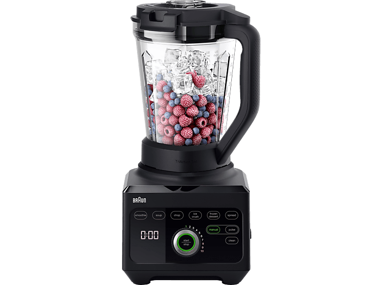 BRAUN PowerBlend 9, JB 9040 BK Standmixer Schwarz (1600 Watt, 2 l)