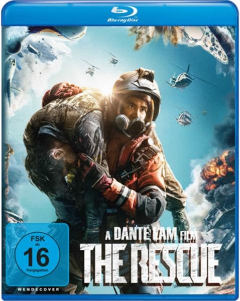 Blu-ray-Cover. Mann in Schutzkleidung trägt eine andere Person. Hubschrauber im Hintergrund.