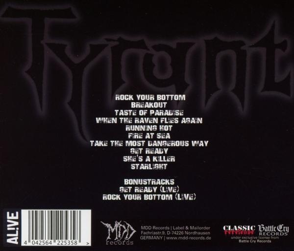 Album-Rückseite mit Bandnamen Tyrant, Songtiteln und Logo.