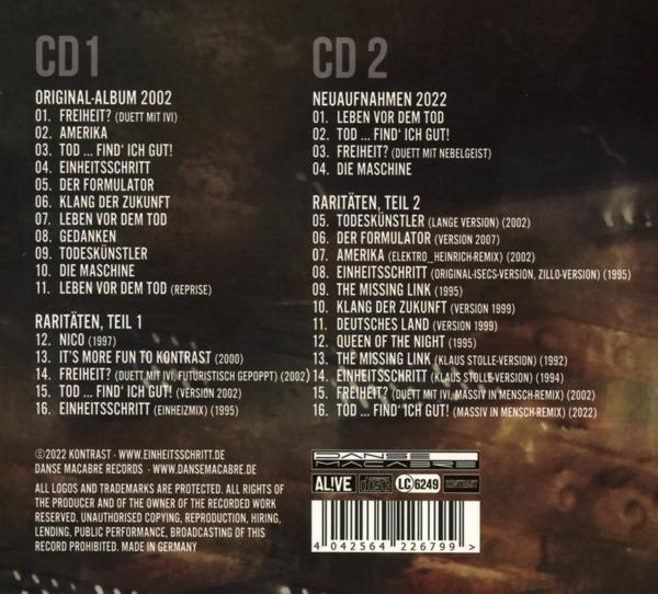 CD-Cover mit Titellisten. CD1: Originalalbum, CD2: Neuaufnahmen und Raritäten, Teil 1 & 2, verschiedene Songs.