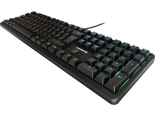 CHERRY G80-3000N RGB Full Size - Tastatur, Kabelgebunden, QWERTZ, Full size, Mechanisch, Cherry MX Silent Red, Schwarz