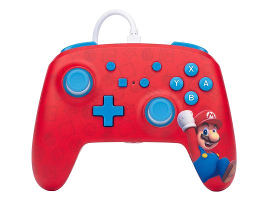 POWERA Enhanced Wired - Super Mario: Woo-hoo! Mario - Contrôleur (Rouge/bleu/blanc)
