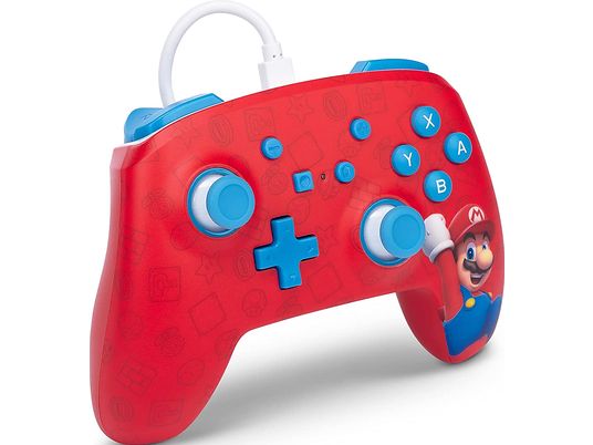 POWERA Enhanced Wired - Super Mario: Woo-hoo! Mario - Controller (Rot/Blau/Weiss)
