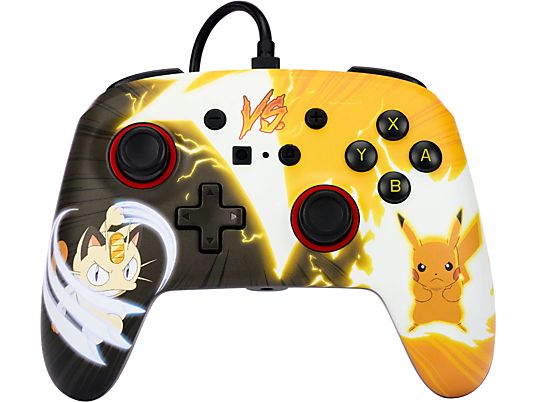 POWERA Enhanced Wired - Pokémon: Pikachu vs. Meowth - Contrôleur (Orange/noir/blanc)