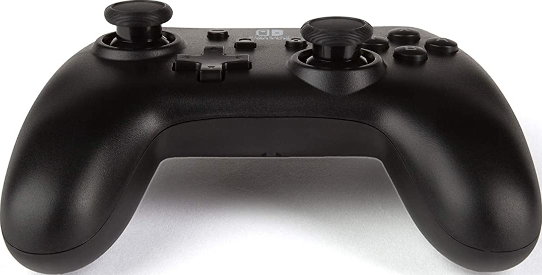 Controller nero Nintendo Switch con joystick e pulsanti.