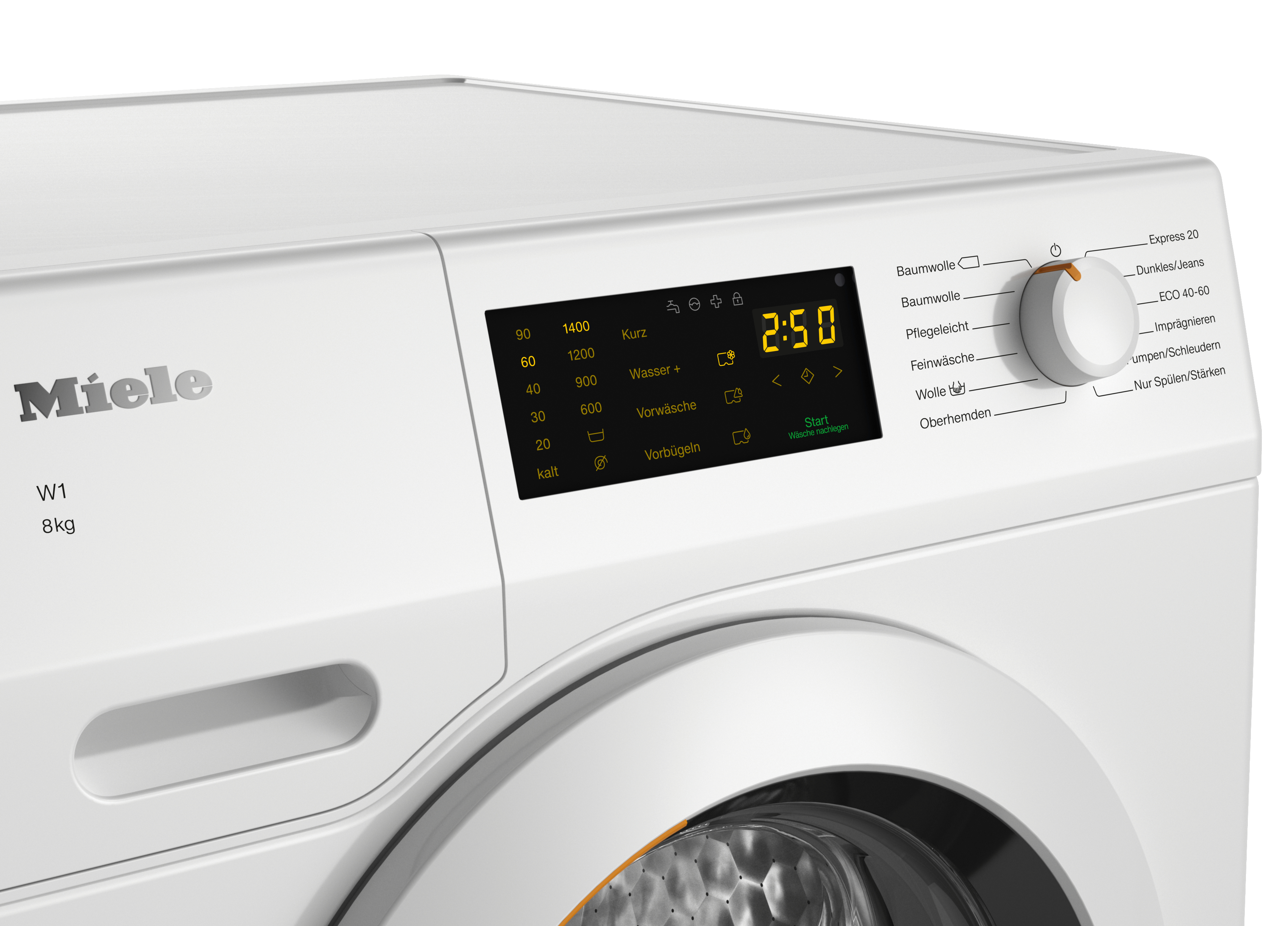 MIELE WCD130 WCS W1 Chrome Edition Waschmaschine (8 kg, 1400 U/Min., A, Flusenfilter, Fremdkörperfilter)