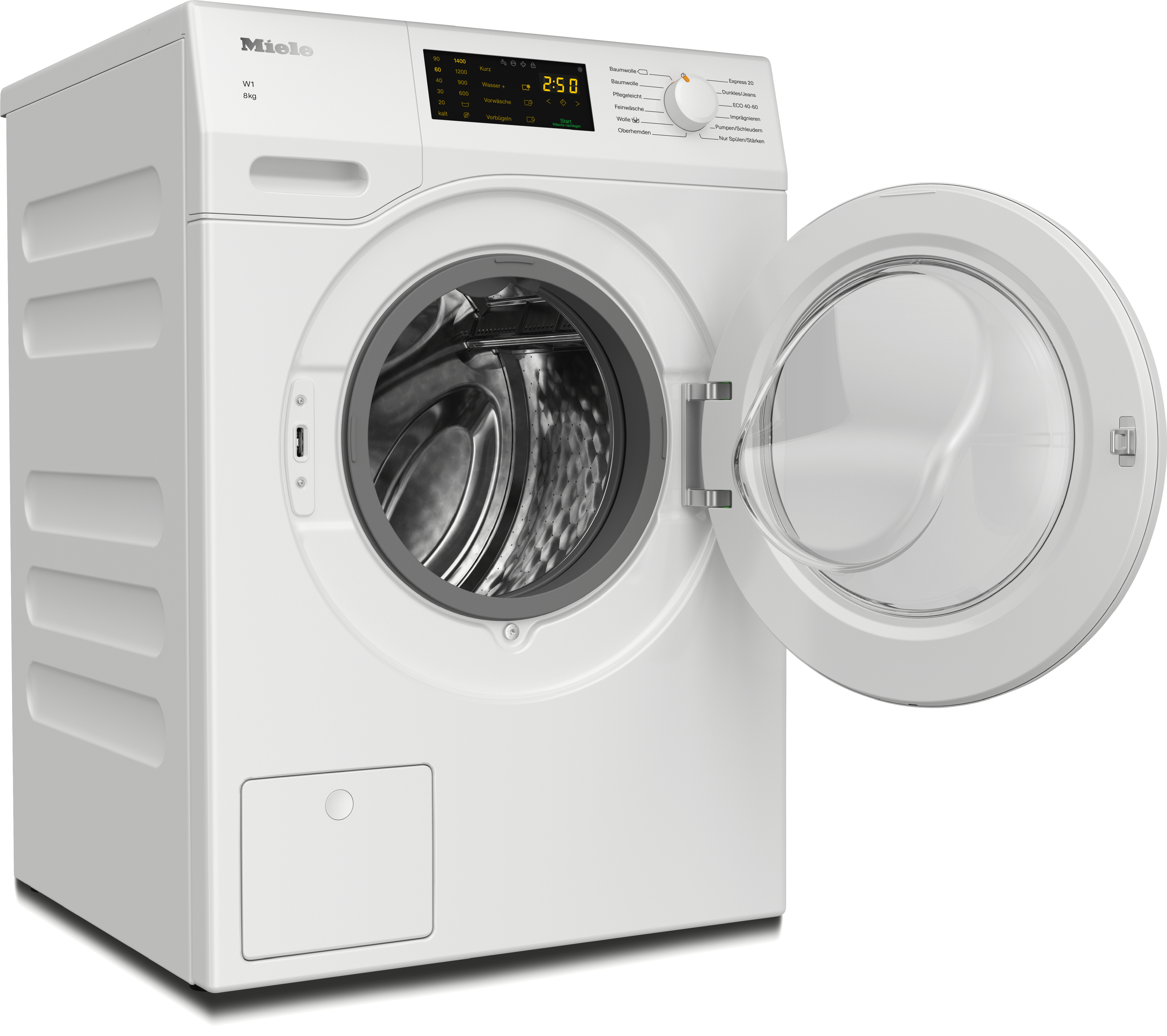 MIELE WCD130 WCS W1 Chrome Edition Waschmaschine (8 kg, 1400 U/Min., A, Flusenfilter, Fremdkörperfilter)