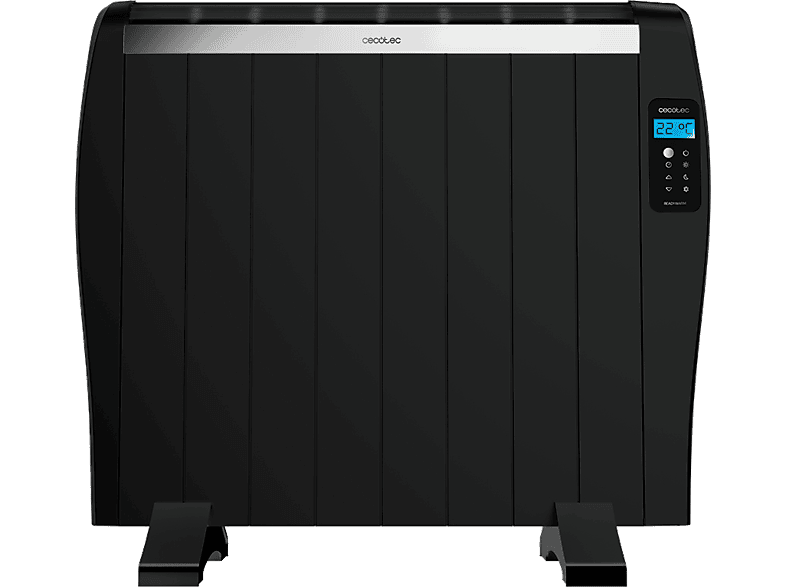 Emisor térmico - Cecotec ReadyWarm 1800 Thermal Black, 1200 W, 8 Elementos, Pantalla LCD, Mando a distancia, Negro