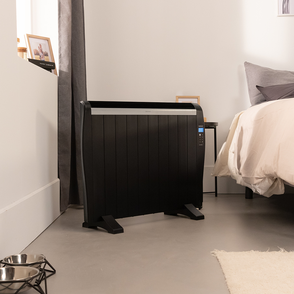 Emisor térmico - Cecotec ReadyWarm 2000 Thermal Black, 1500 W, 10 Elementos, Pantalla LCD, Mando a distancia, Negro