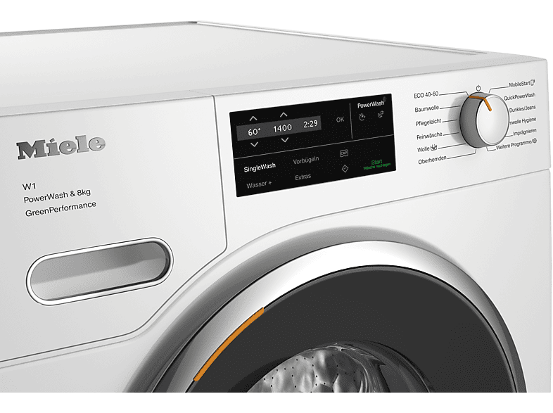 MIELE WWE360 WPS PWash&8kg W1 White Edition Waschmaschine (8 kg, 1400 U/Min., A, Flusenfilter Fremdkörperfilter)