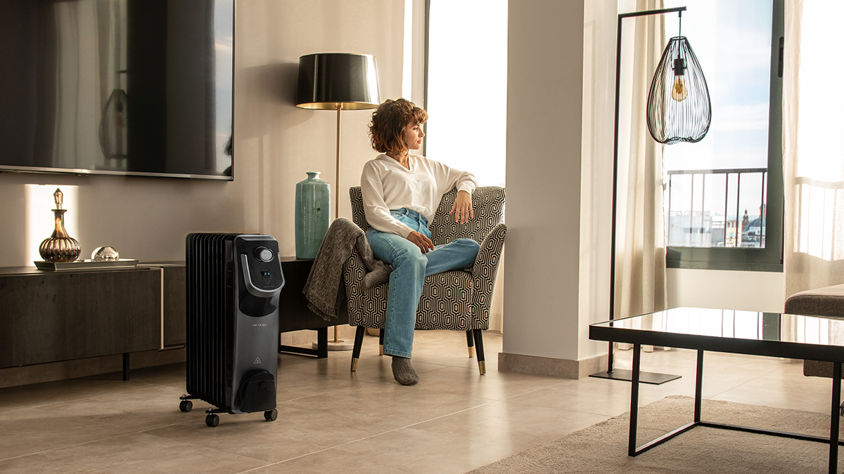 Radiador - Cecotec ReadyWarm 11000 Space 360º Black, 11 Elementos, de Aceite, 2500W, 3 Niveles, Negro