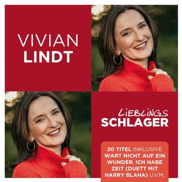 Albumcover von Vivian Lindt mit rotem Thema. Zeigt vier Bilder von ihr und Text.