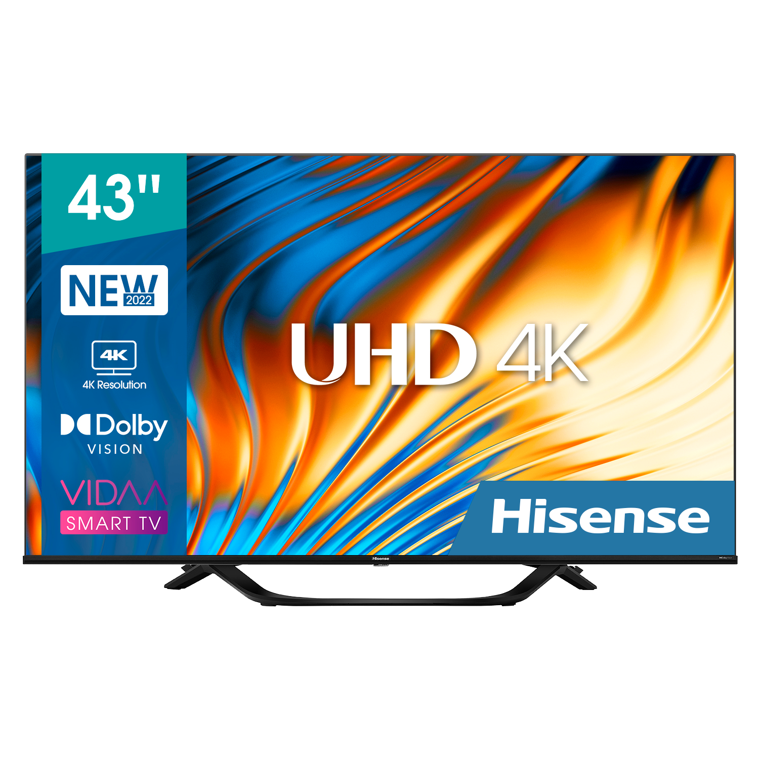 TV LED 43" - Hisense 43A63H, 4K UHD, Smart TV, Control por voz, HDR 10, HLG, Dolby Vision y Audio, TUV, Negro