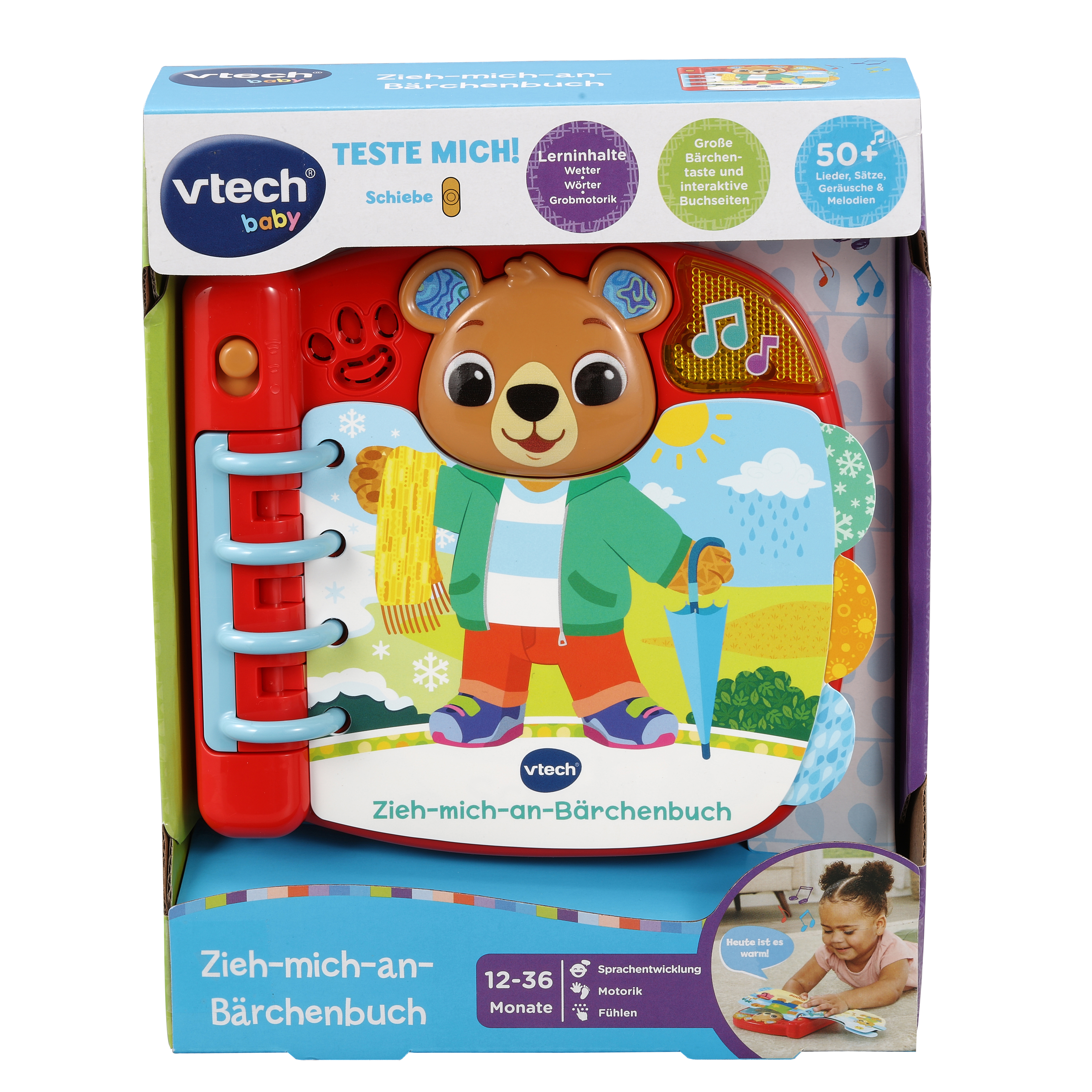 VTECH Zieh-mich-an-Bärchenbuch Spielbuch, Mehrfarbig