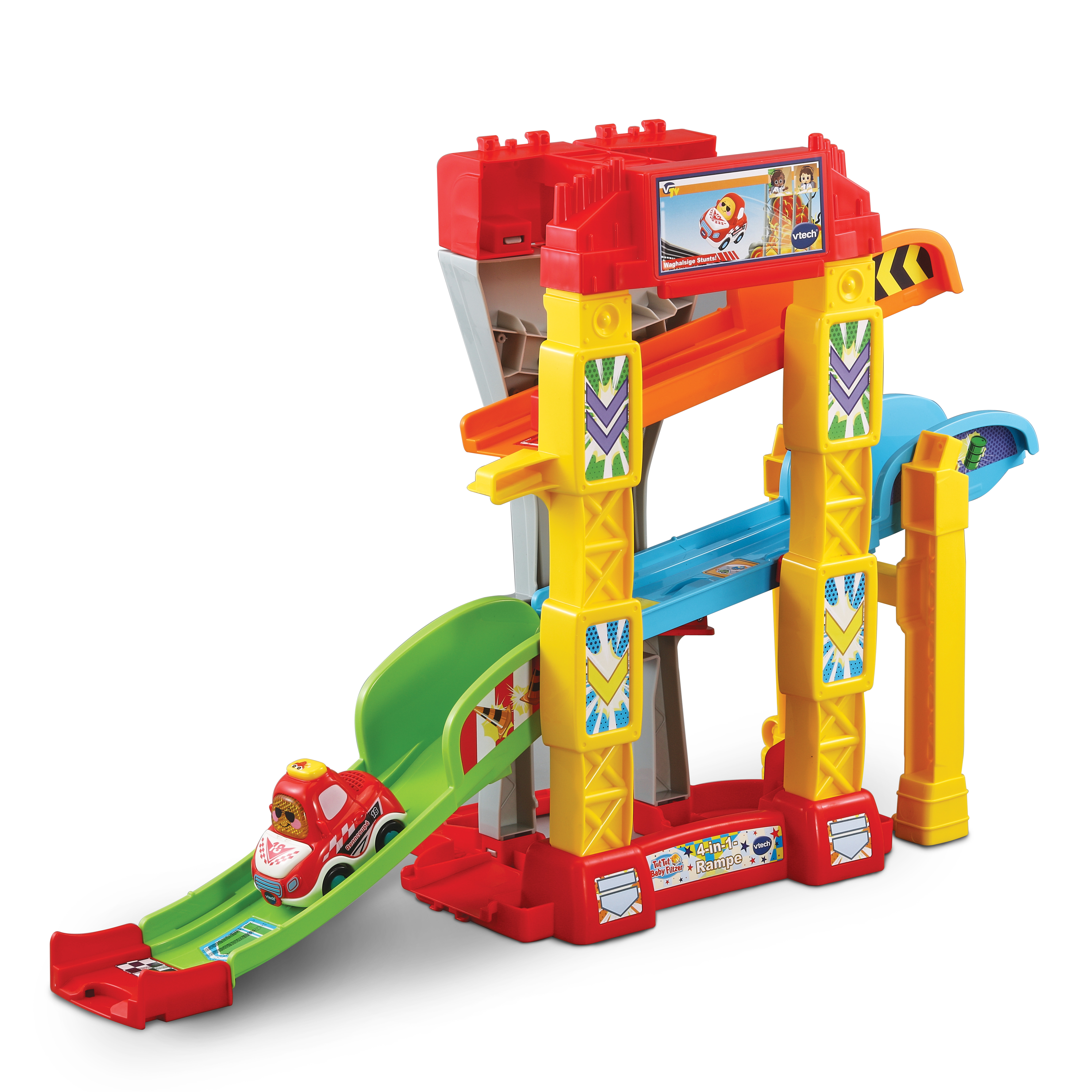 VTECH Tut Tut Baby Flitzer - 4-in-1-Rampe Spielset, Mehrfarbig