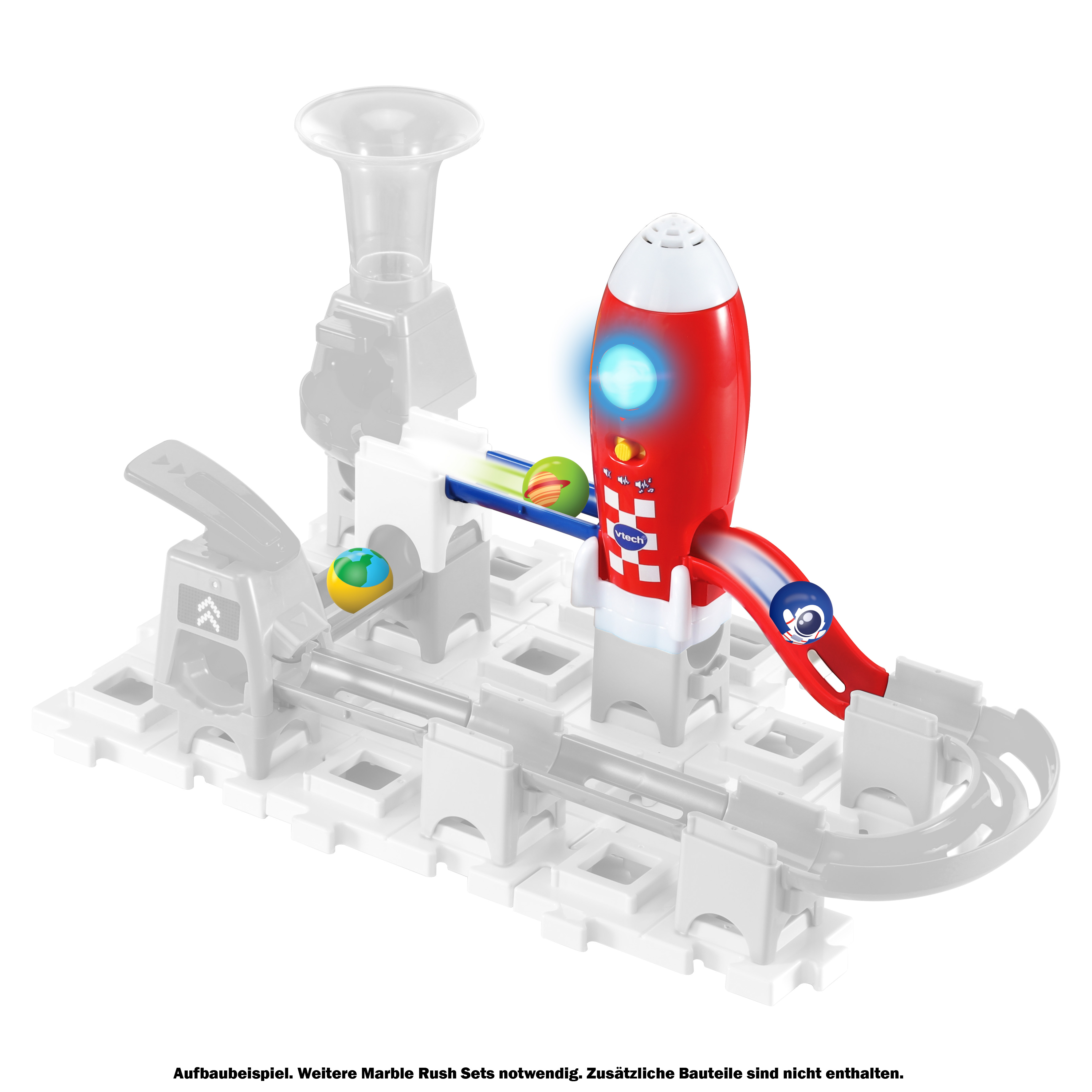 VTECH Marble Rush - Erweiterung Lights&Sounds-Rakete Kugelbahn, Mehrfarbig