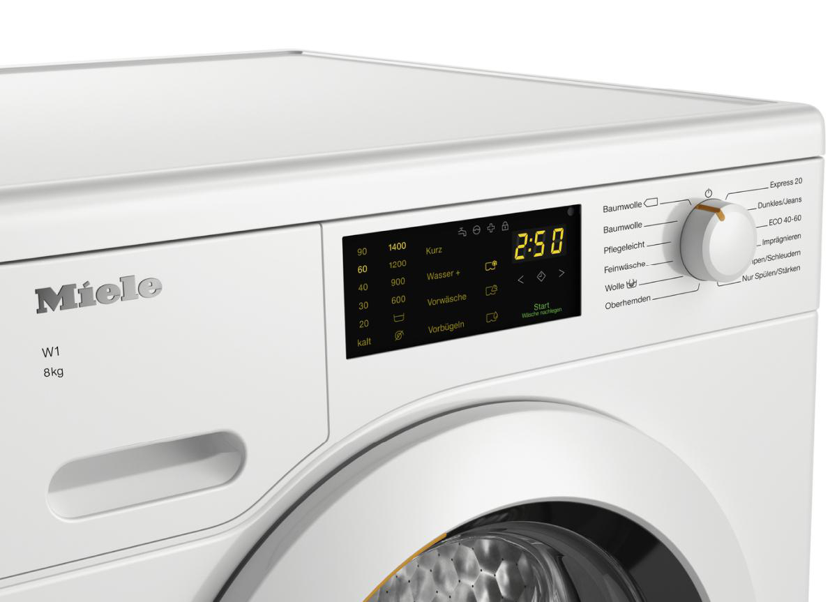 MIELE WCD120 WPS 8kg W1 Chrome Edition Waschmaschine (8 kg, 1400 U/Min., A, Flusenfilter, Fremdkörperfilter)