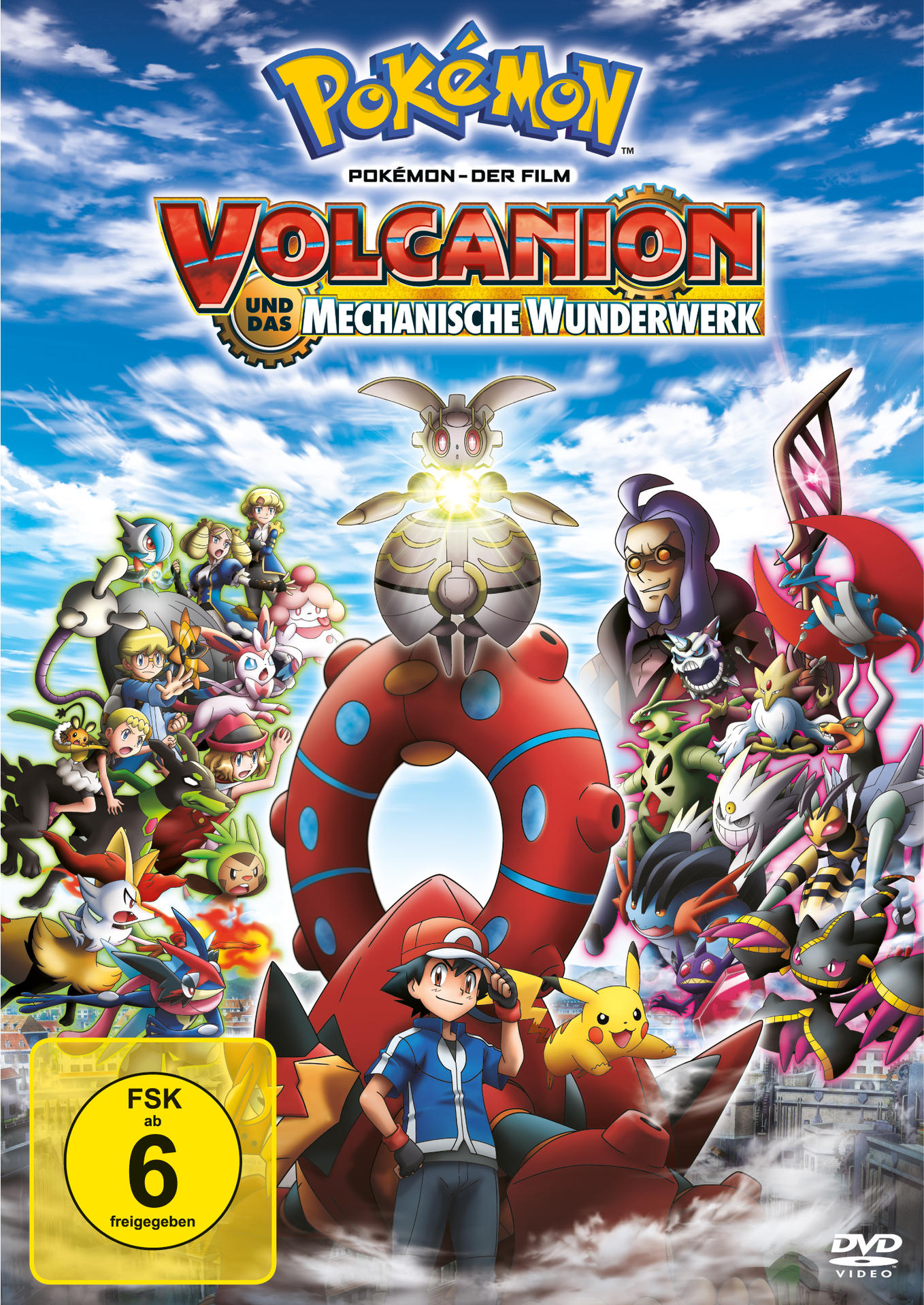 Pokemon-Film-DVD-Cover mit Zeichentrickfiguren und Text auf Deutsch.