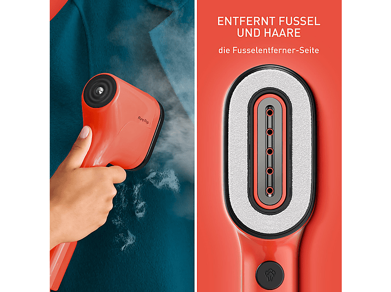 Tefal DT2022 Pure Pop Dampfbürste (0, 1300 Watt, 70 ml Wassertank, Korallenrot) — Foto 5 von 5
