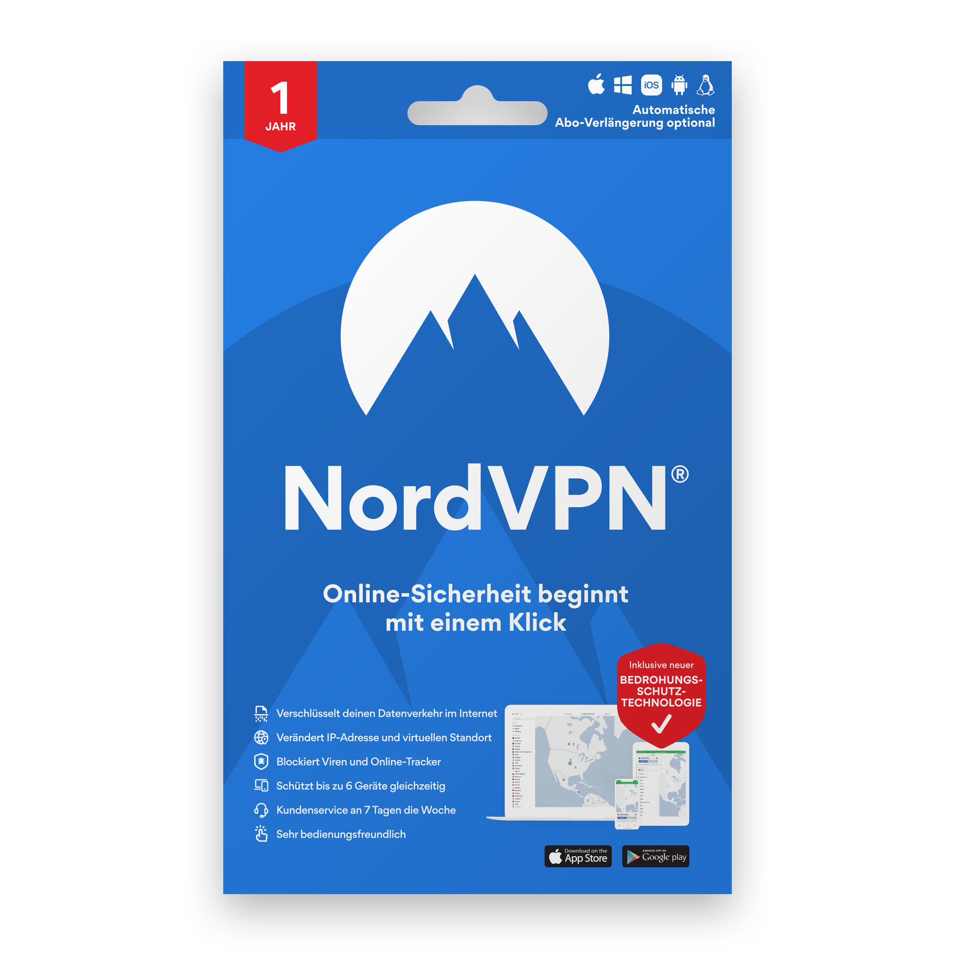 NordVPN Standard, VPN-Software / 1 Jahr, 6 Geräte - [PC]