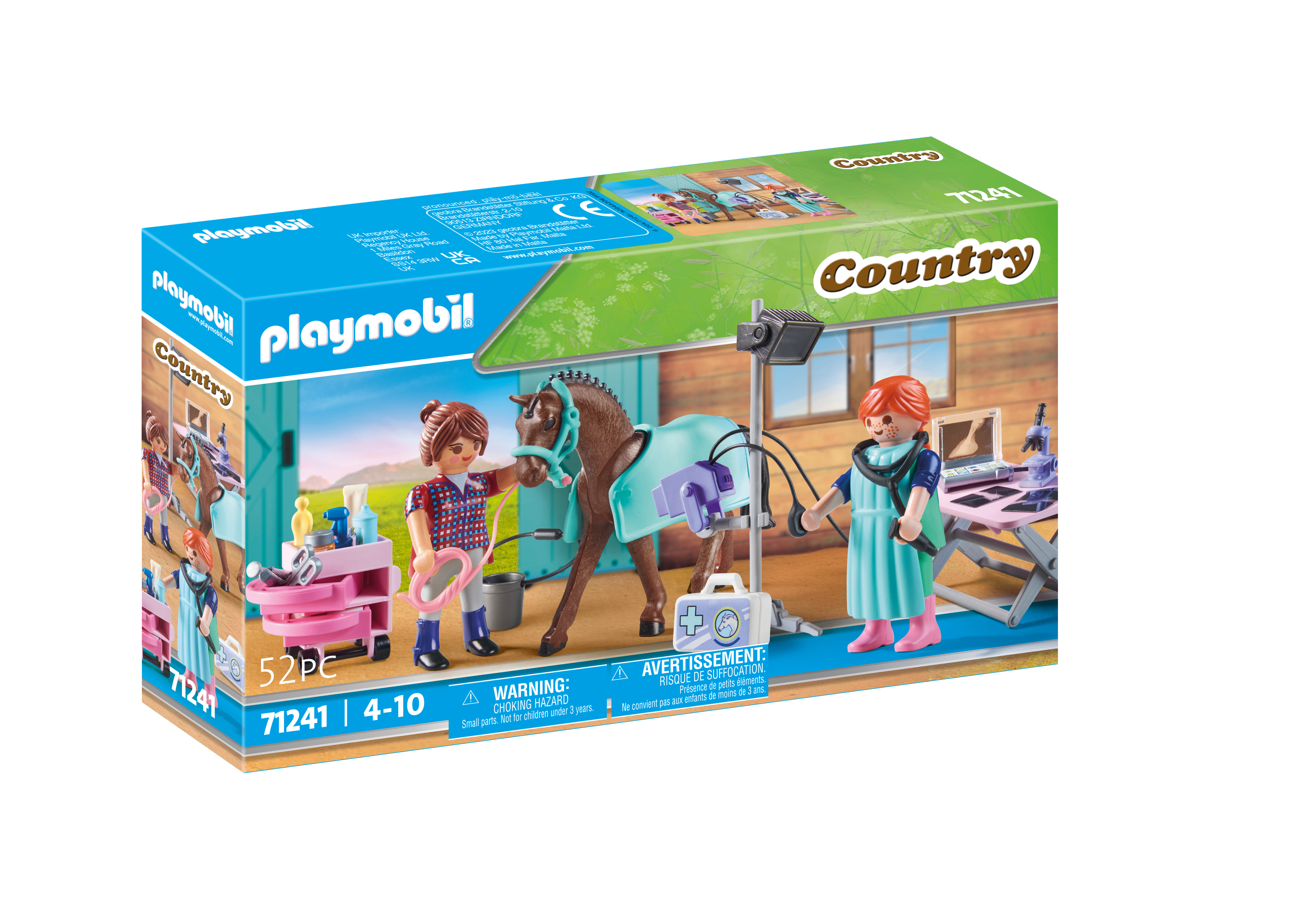 PLAYMOBIL 71241 Tierärztin für Mehrfarbig Pferde Spielset