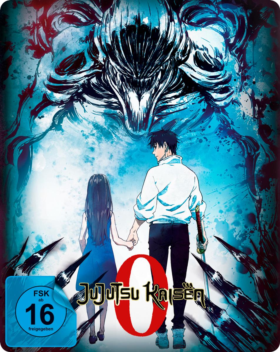 Anime-DVD-Cover. Zwei Charaktere halten Hände, umgeben von dunklen Figuren, mit japanischem Text.