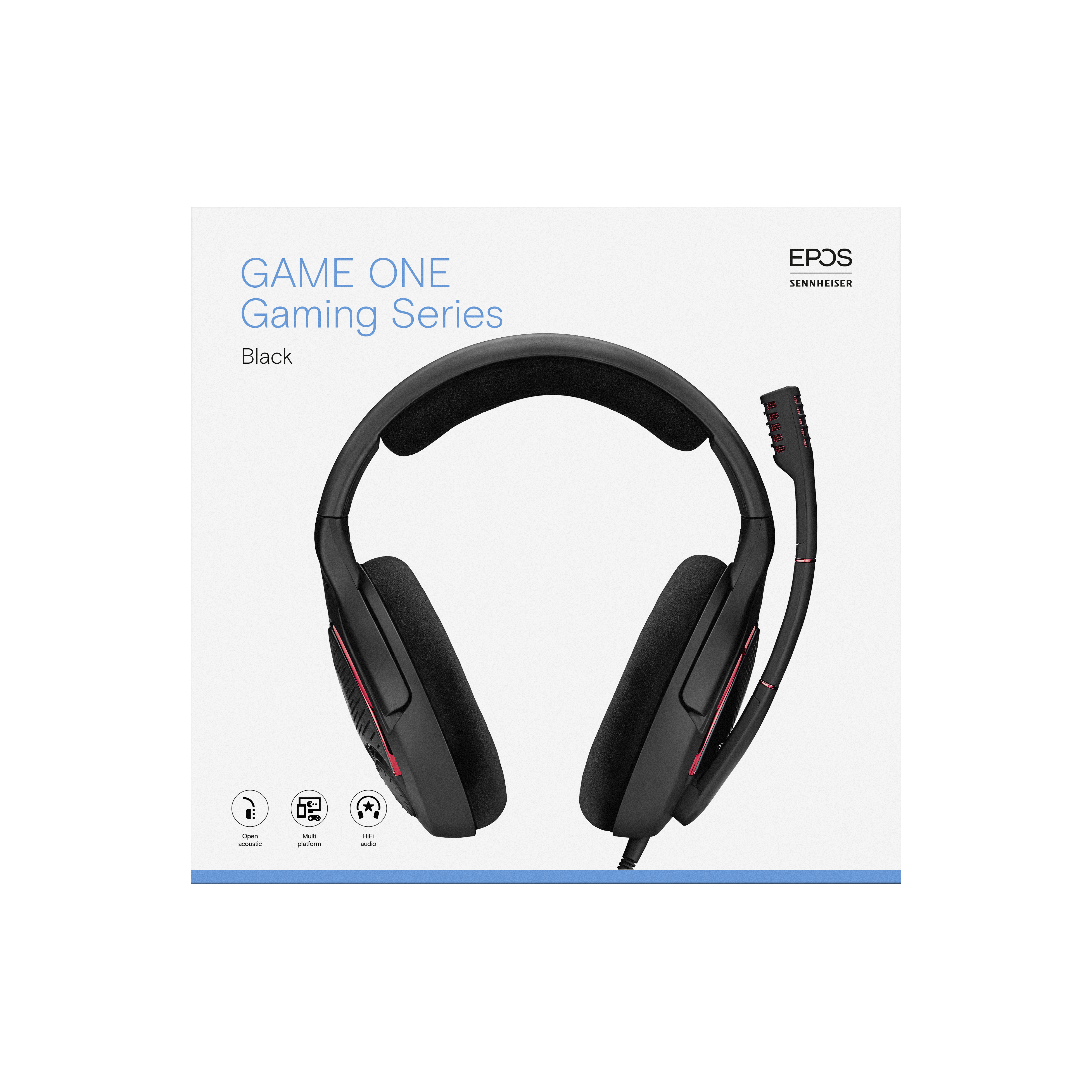 EPOS Gaming Headset Game One, Over-Ear, 3.5mm, Schwarz/Rot