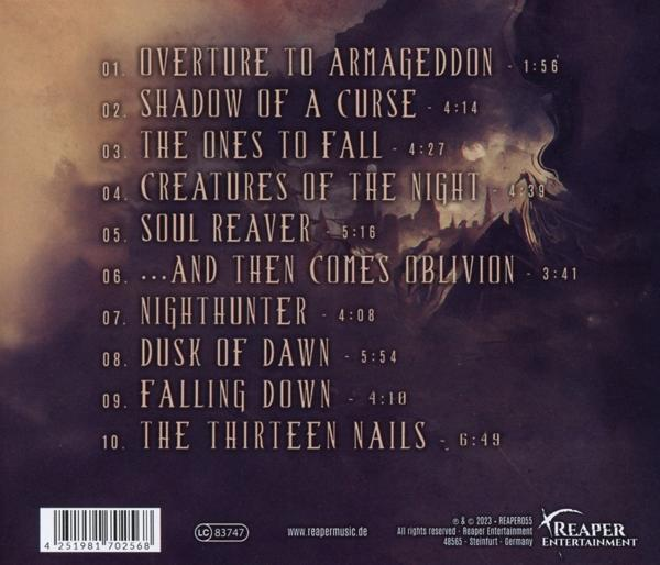 CD-Cover mit Titelliste. Dunkler Hintergrund mit Fantasieburg.