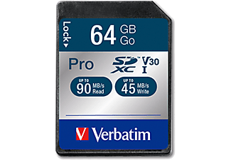VERBATIM 64GB 90MB/S SDXC PRO Class 10 UHS-I 4K Hafıza Kartı