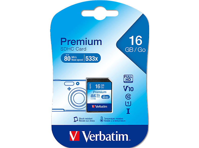 VERBATIM 16GB 80MB/S SDHC Class 10 Full HD Hafıza Kartı_1