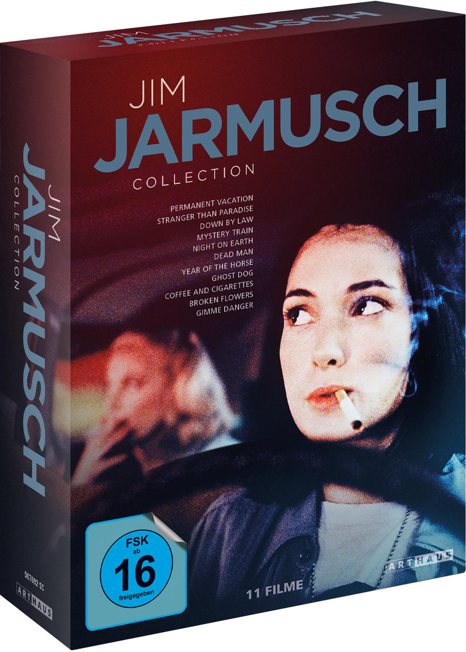 DVD-Box-Set. Das Bild zeigt eine Frau, die eine Zigarette raucht. Der Text 'Jim Jarmusch Collection'.