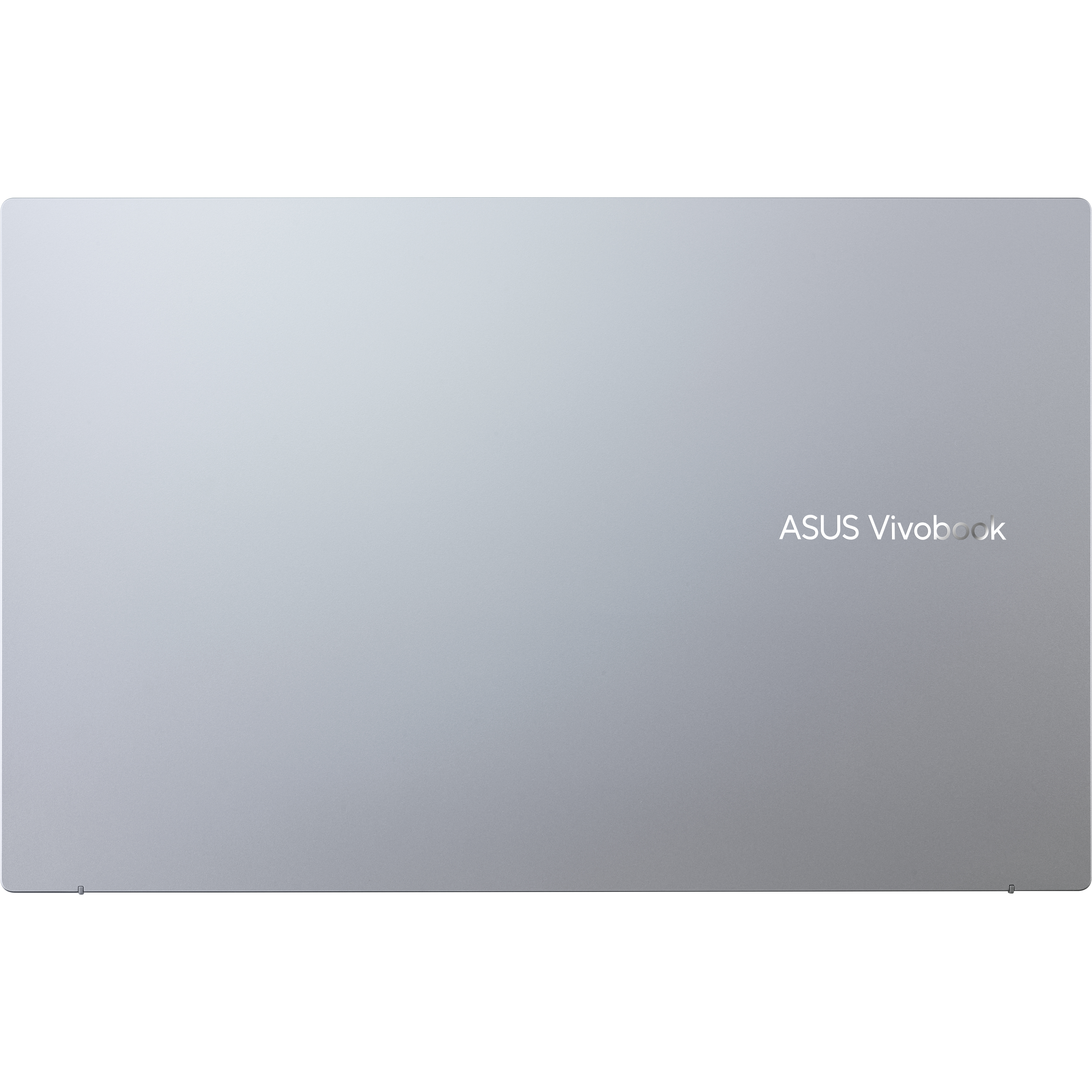 Portátil plateado con el logo ASUS Vivobook en la tapa cerrada.