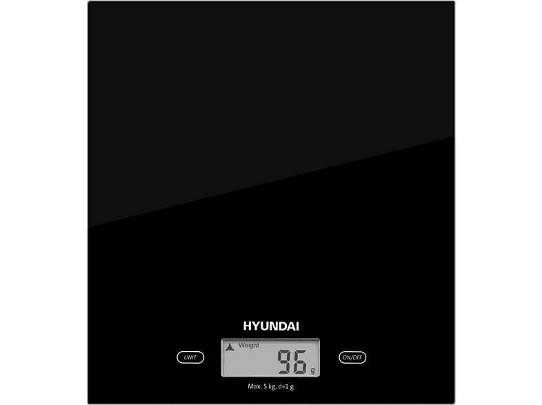 HYUNDAI KVE893B Digitális konyhai mérleg, 5 kg kapacitással és folyadékmennyiség mérési funkcióval