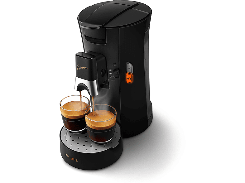 PHILIPS SENSEO® CSA240/60 Select mit Kaffeestärkewahl und Memo-Funktion, 0.9L Wassertank, Padmaschine, Klavierlackschwarz