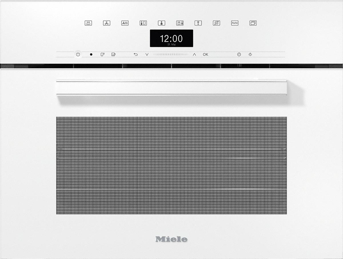 MIELE DGC 7445 HC Pro, Kompakt-Dampfbackofen mit Frisch- und Abwasseranschluss (47 l, Brillantweiß, 595 mm breit, A+, mit Dampfgarfunktion)