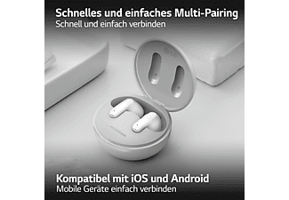 LG TONE Free DFP9W, In-ear Kopfhörer Bluetooth Pearl White