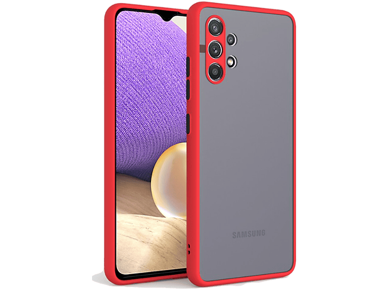 CASE AND PRO Samsung A14 5G műanyag tok, piros-fekete (MATT-A14-5GRBK)