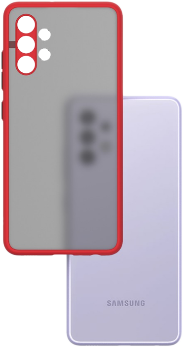 Egy telefontok piros kerettel és egy telefon a háttérben.