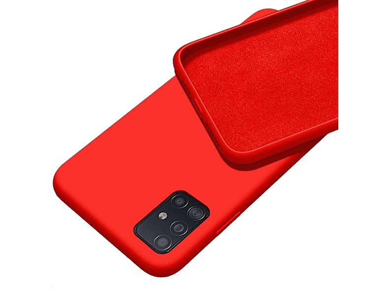 CASE AND PRO Premium szilikon tok, Samsung A14 5G, piros (PREM-SAMA14-5G-R)