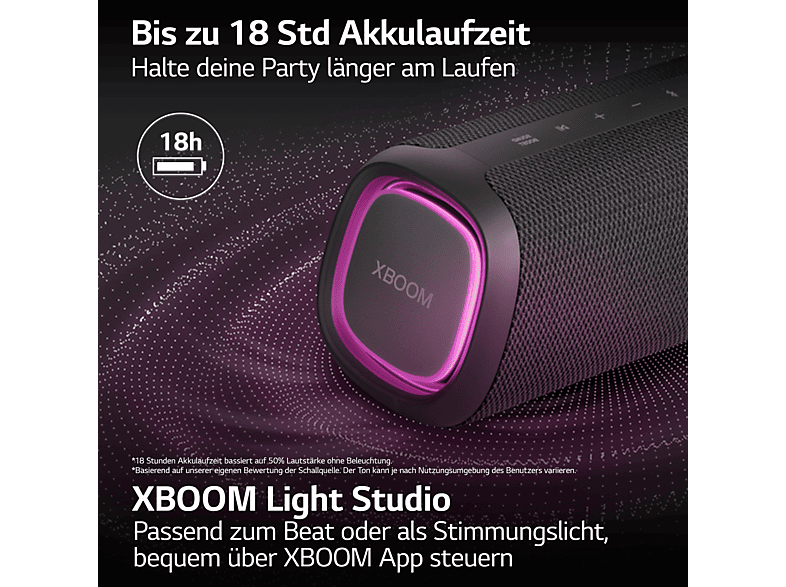 LG XBOOM Go DXG5QGR Bluetooth Lautsprecher, Grau