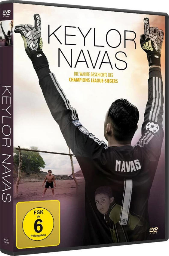DVD-Hülle für den Film Keylor Navas. Zeigt einen Torwart, der die Arme hebt.