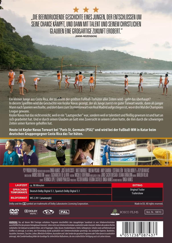 Rückseite einer Fußball-Film-DVD mit Text und Bildern.