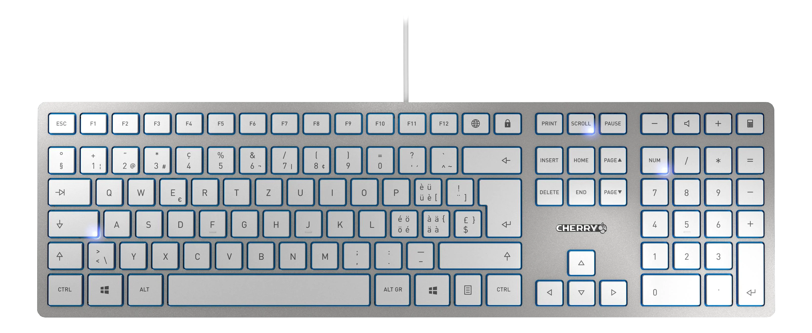 CHERRY KC 6000 SLIM - Tastatur (Silber)