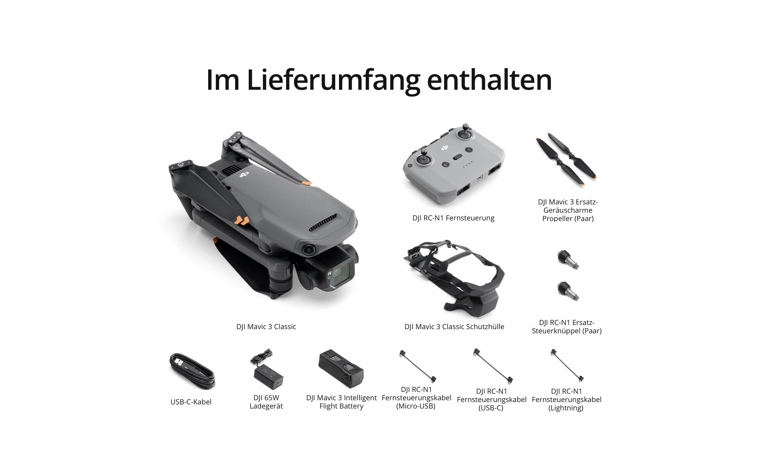 DJI Mavic 3 RC-N1) Schwarz/Grau (DJI Classic Drohne