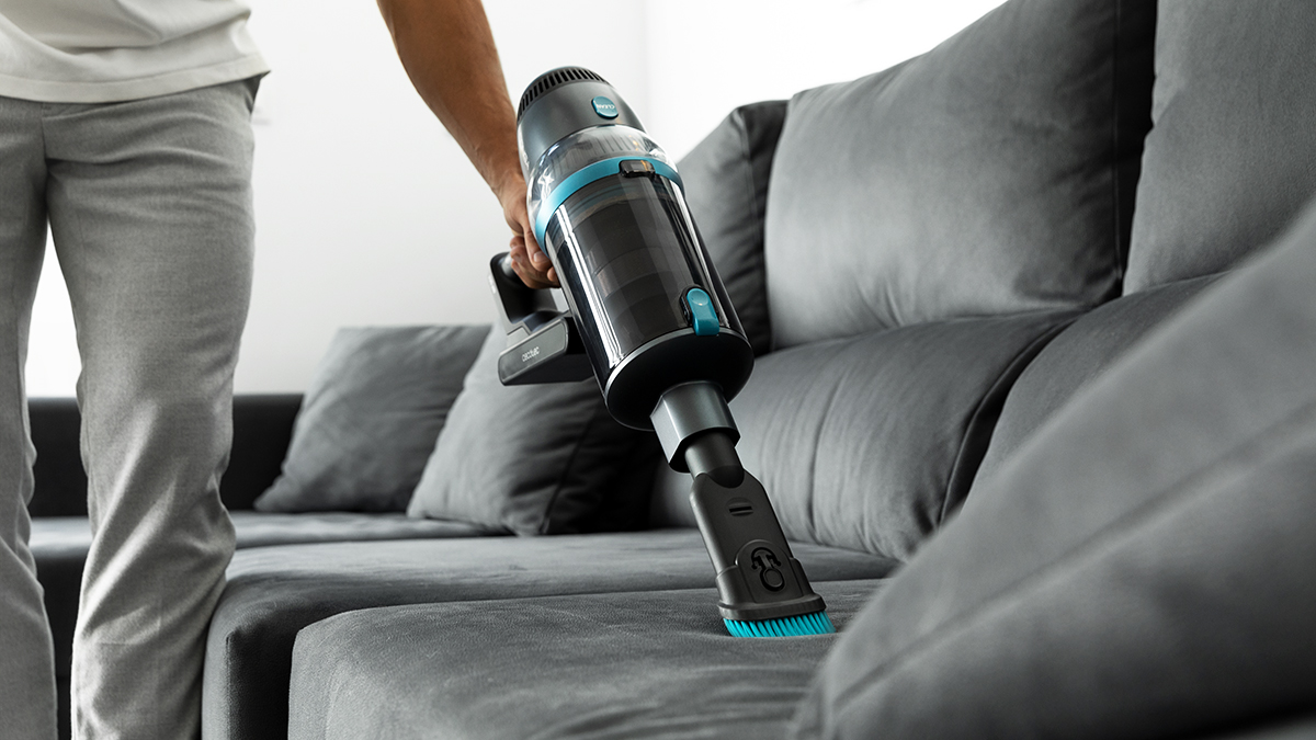 Aspirador escoba - Cecotec Conga Rockstar 2500 Titanium ErgoWet, 4 en 1, 680 W, 26 kPa, 90 min, 4 Modos, Ciclónico, Diseño 360º, Gris