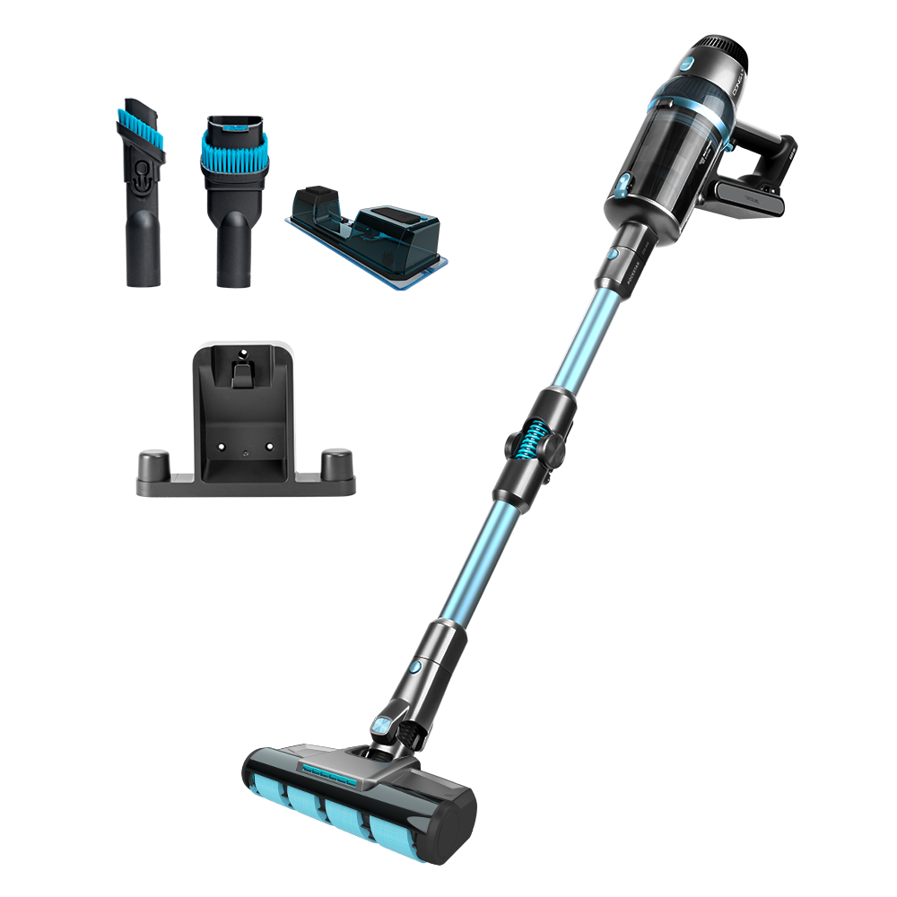 Aspirador escoba - Cecotec Conga Rockstar 2500 Titanium ErgoWet, 4 en 1, 680 W, 26 kPa, 90 min, 4 Modos, Ciclónico, Diseño 360º, Gris