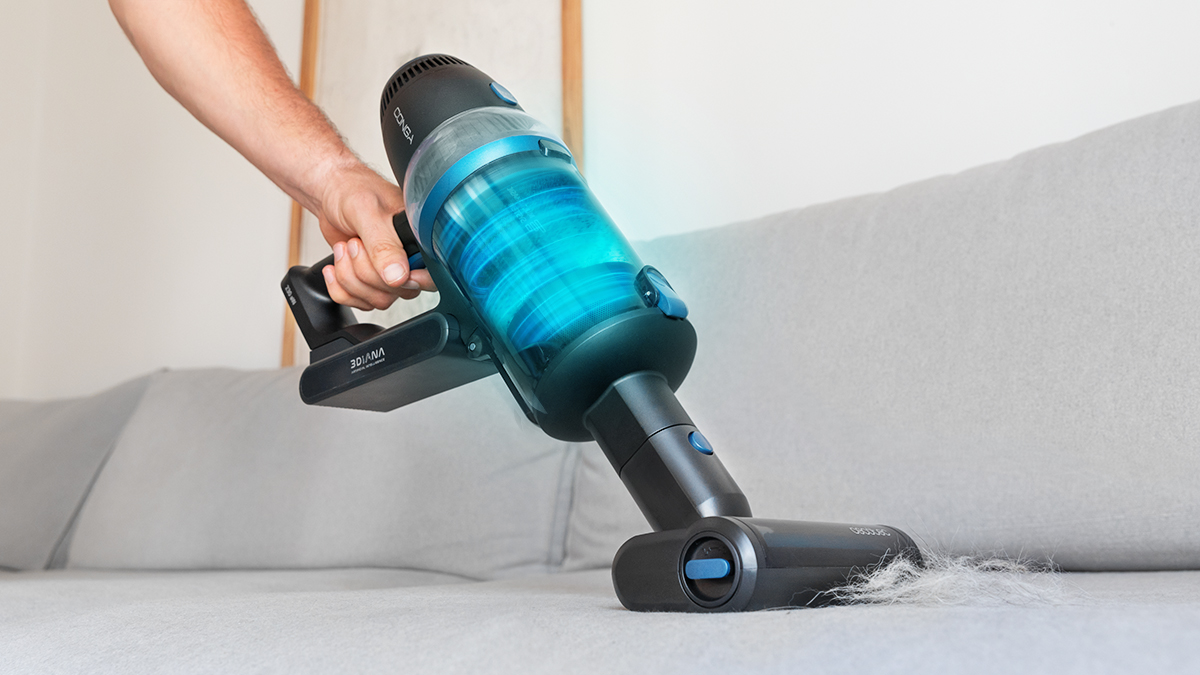 Aspirador escoba - Cecotec Conga RockStar 3000 Advance ErgoWet Connected IA, 4 en 1, 680 W, 26 kPa, 90 min, 4 Modos, Ciclónico, Diseño 360º, Gris